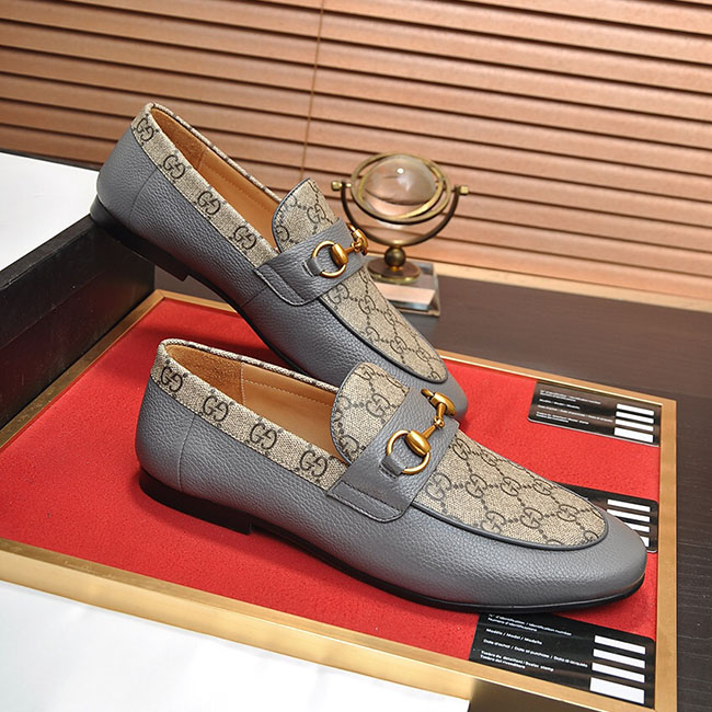 Giày loafer dáng bệt màu ghi gucci MB352