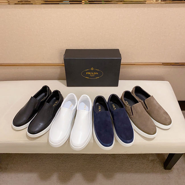 Giày slip on da bò prada 2 màu MB343