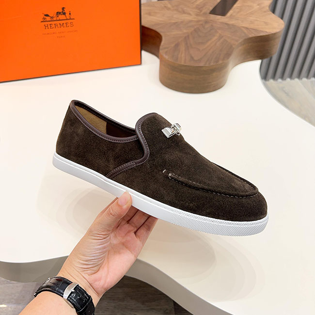 Giày hermes da lộn lười loafer Bouncing MB291