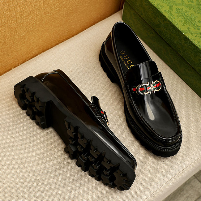 Giày gucci loafer đế cao khóa ong MB363