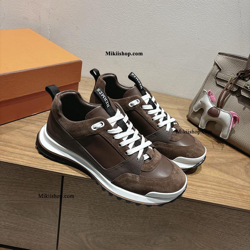 Giày hermes thể thao sneaker nâu MK98