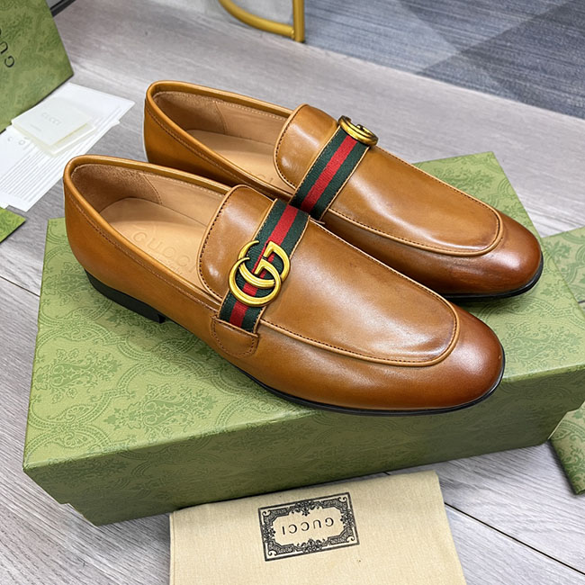 Giày loafer gucci màu vàng đất MB359