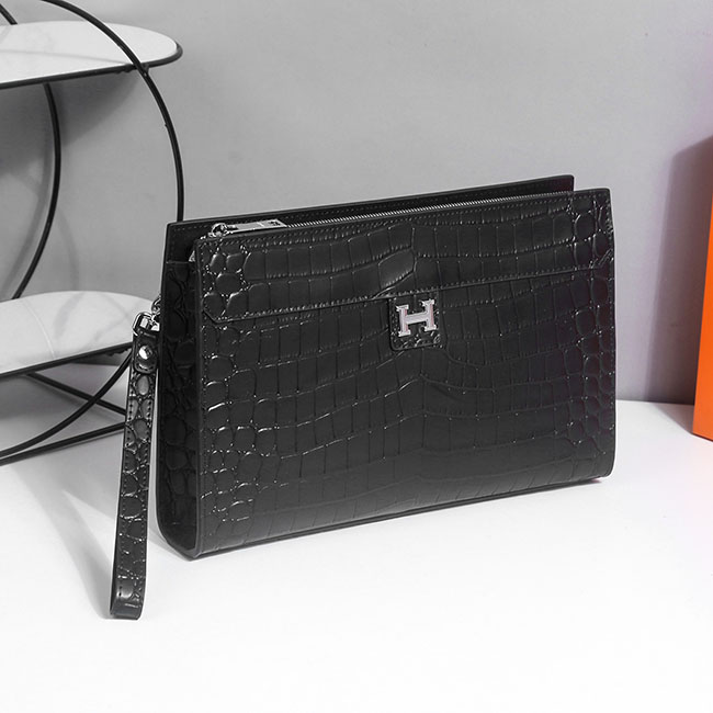 Ví cầm tay hermes nam da cá sấu MK276