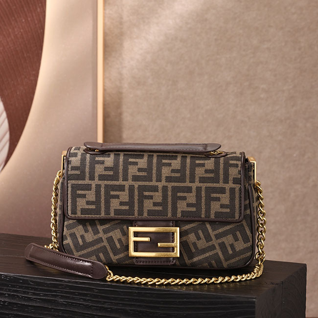 Túi fendi baguette nâu cà phê TN151