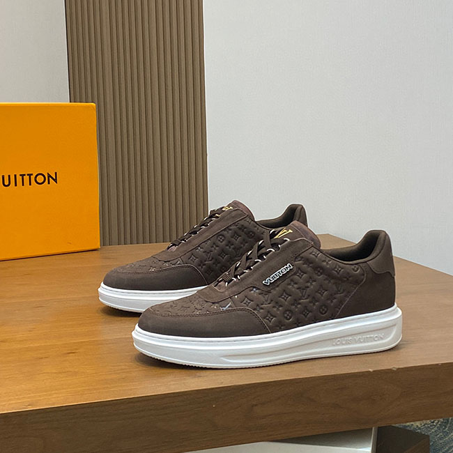 Giày lv sneaker Beverly Hills nâu MB302