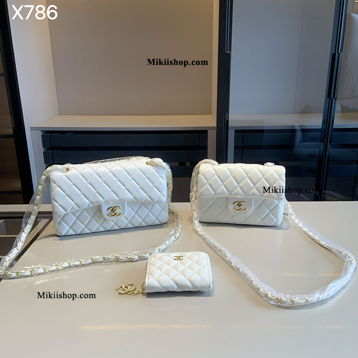 Combo 3 món túi xách Chanel (trắng) TH79