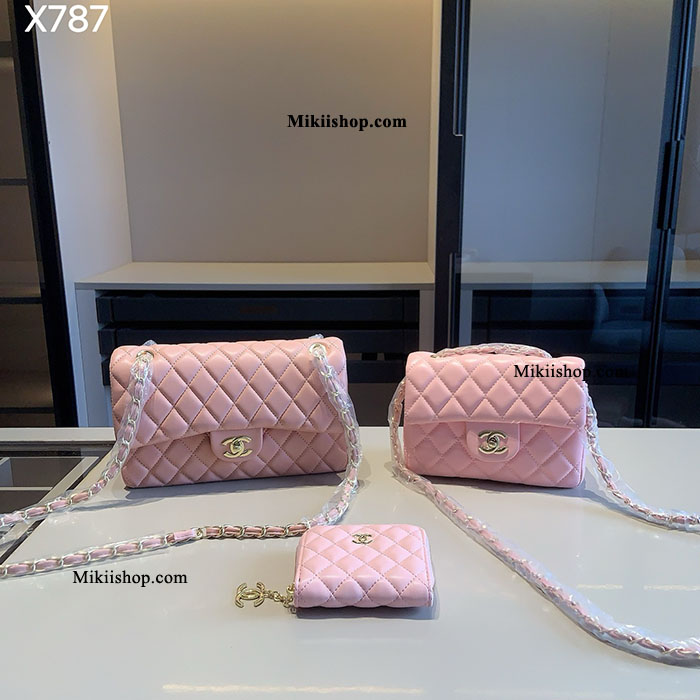 Combo 3 món túi xách Chanel (hồng)TH78