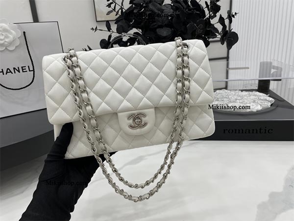 Túi Chanel Classic Flap Bag White Cao Cấp - Mikiishop