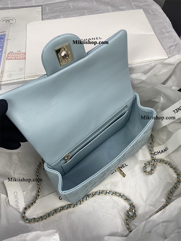 Túi Chanel Mini Handle Bag Blue Cao Cấp - Mikiishop