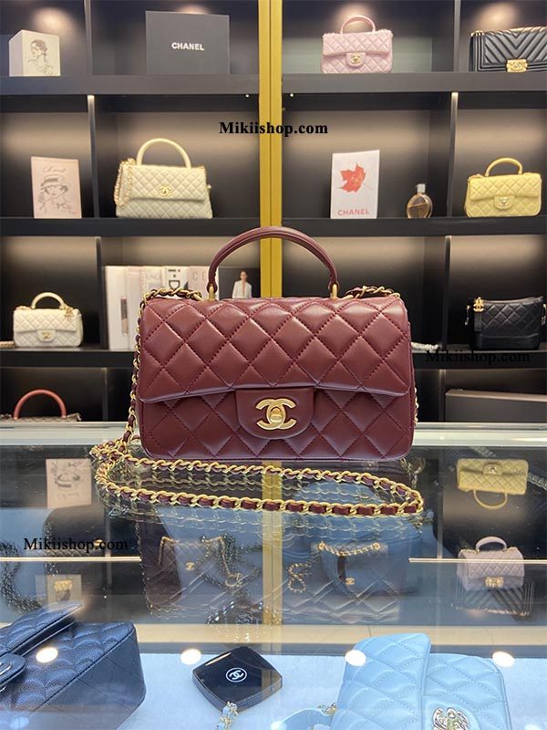 Chanel Burgundy Quilted Caviar Medium Double Flap Bag Silver Hardware   Madison Avenue Couture
