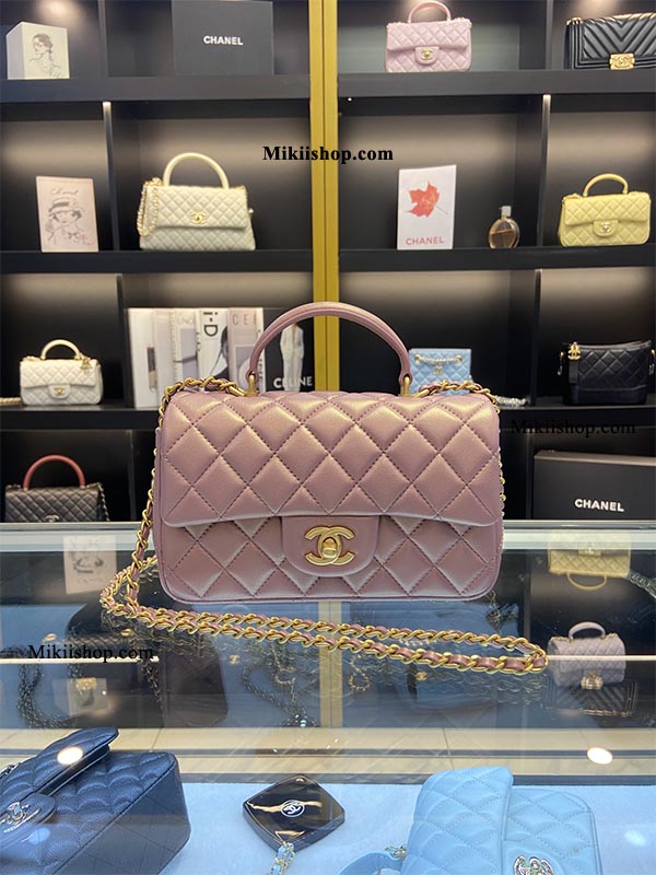 Túi Chanel Mini Flap Bag With Top Handle Pink - Mikiishop