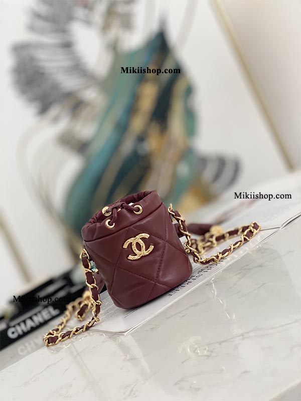 Túi Chanel Mini Handbag Burgundy Cao Cấp - Mikiishop
